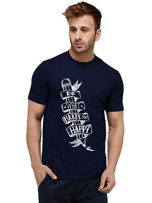 men round neck front print t-shirt - 20984904 - Very Small Image - 1