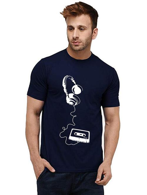 men round neck front print t-shirt - 20984906 - Very Small Image - 1