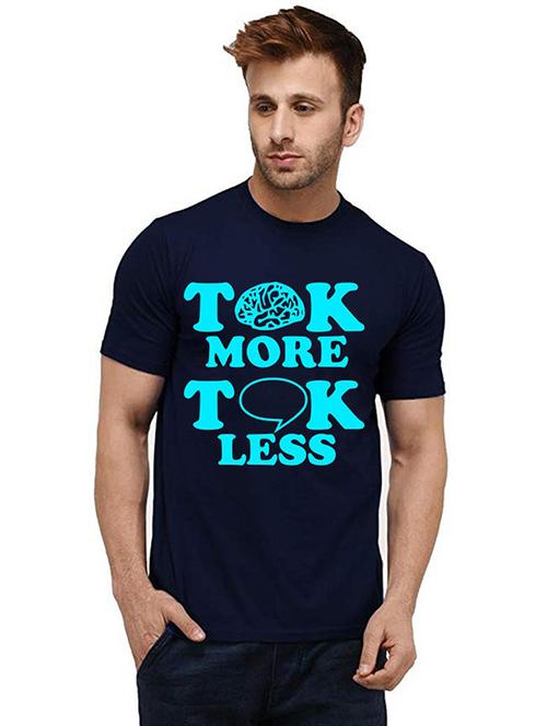 men round neck front print cotton t-shirt - 20984934 - Very Small Image - 1