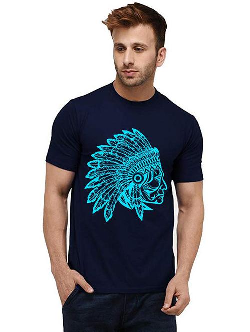 men round neck front printed t-shirt - 20984941 - Very Small Image - 1