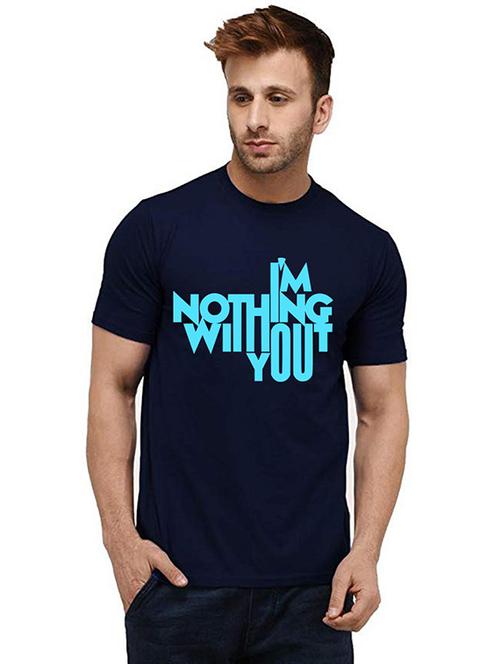 men round neck chest print t-shirt - 20984959 - Very Small Image - 1