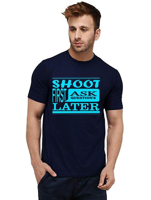 men front print round neck t-shirt - 20984960 - Very Small Image - 1