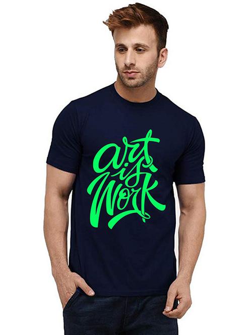 men round neck front printed t-shirt - 20984961 - Very Small Image - 1