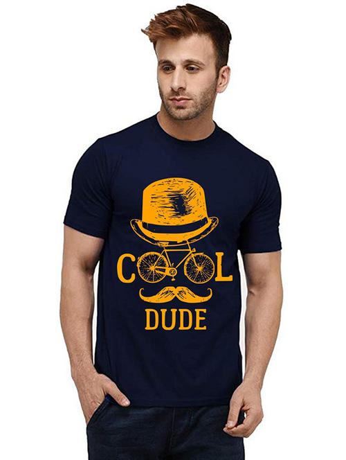 men round neck front print t-shirt - 20984964 - Very Small Image - 1