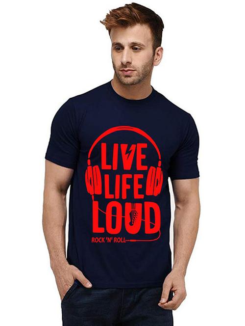men round neck front printed t-shirt - 20984965 - Very Small Image - 1