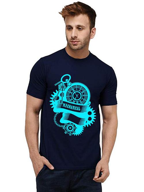 men front print round neck t-shirt - 20984971 - Very Small Image - 1