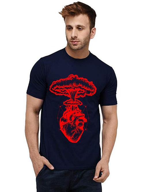 men round neck front printed t-shirt - 20984973 - Very Small Image - 1