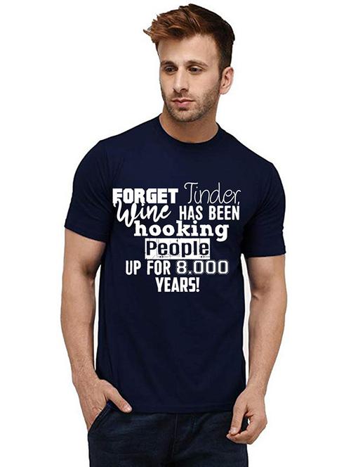 men round neck front print t-shirt - 20984985 - Very Small Image - 1