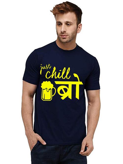 men round neck front print t-shirt - 20984989 - Very Small Image - 1