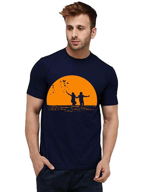 men round neck front print t-shirt - 20984996 - Very Small Image - 1