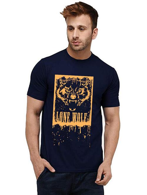 men round neck front print t-shirt - 20984999 - Very Small Image - 1