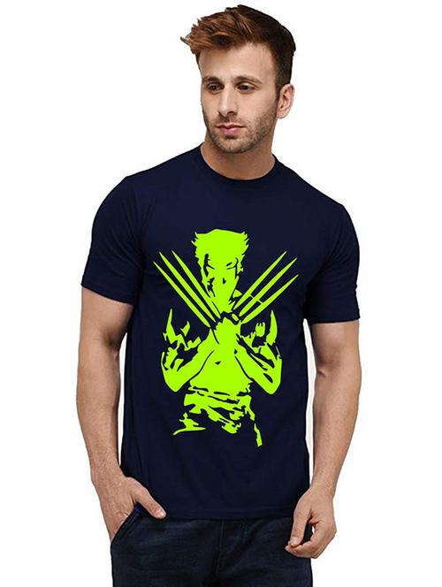 men round neck front print t-shirt - 20985003 - Very Small Image - 1