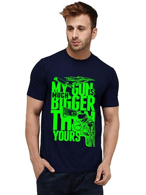 men round neck front print t-shirt - 20985010 - Very Small Image - 1