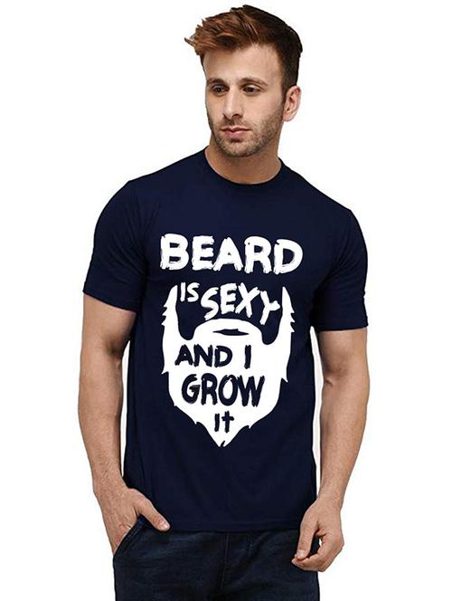 men round neck front print t-shirt - 20985012 - Very Small Image - 1