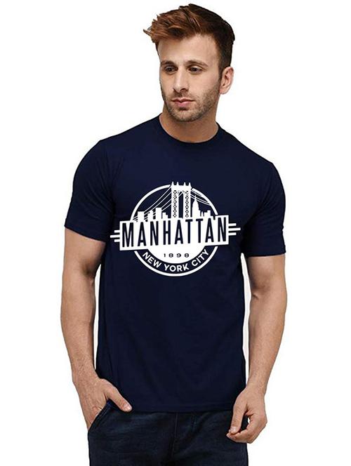 men round neck front print t-shirt - 20985031 - Very Small Image - 1