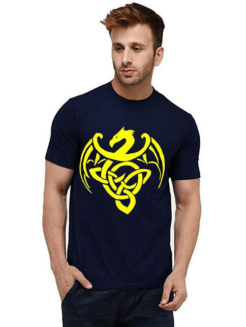 men round neck front print t-shirt - 20985036 - Very Small Image - 1