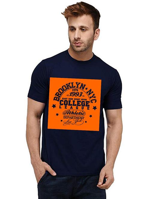 men round neck front print t-shirt - 20985042 - Very Small Image - 1