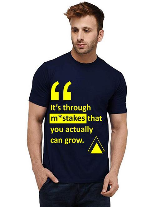 men round neck front print cotton t-shirt - 20985048 - Very Small Image - 1