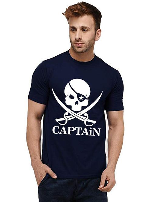 men round neck front print cotton t-shirt - 20985059 - Very Small Image - 1