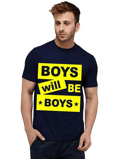 men round neck front print t-shirt - 20985067 - Very Small Image - 1