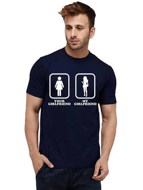 men round neck front print t-shirt - 20985078 - Very Small Image - 1