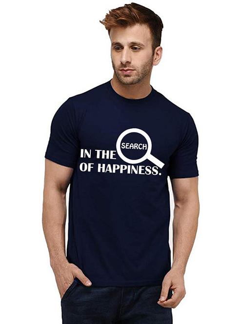men round neck front print t-shirt - 20985113 - Very Small Image - 1
