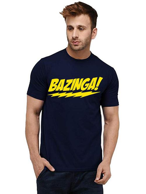 men round neck front print t-shirt - 20985114 - Very Small Image - 1