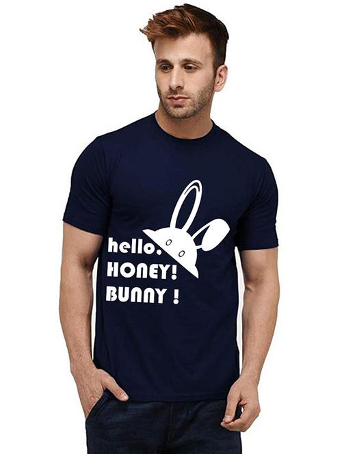 men round neck front print t-shirt - 20985133 - Very Small Image - 1