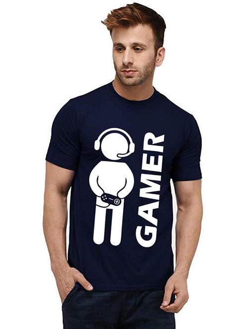 men's round neck front print t-shirt - 20985146 - Very Small Image - 1