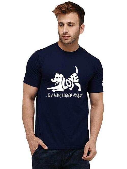men round neck front print t-shirt - 20985158 - Very Small Image - 1