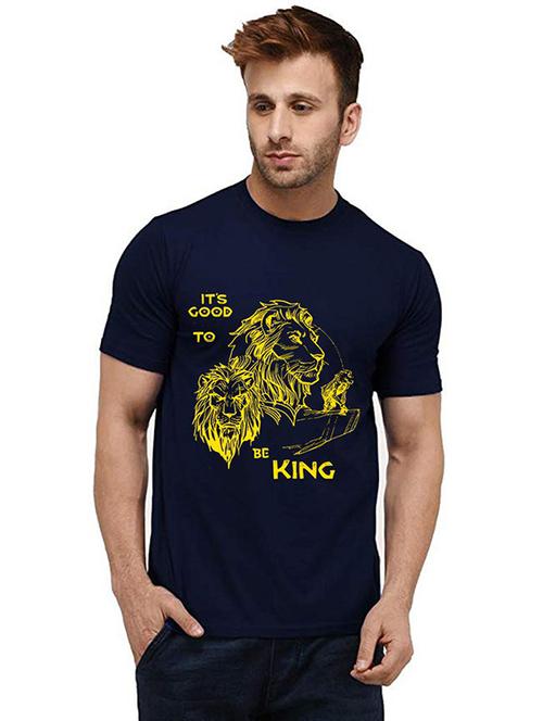 men round neck front print t-shirt - 20985172 - Very Small Image - 1