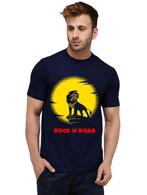 men round neck front print t-shirt - 20985173 - Very Small Image - 1