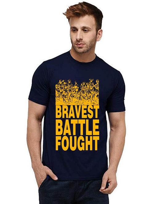 men round neck front print t-shirt - 20985183 - Very Small Image - 1