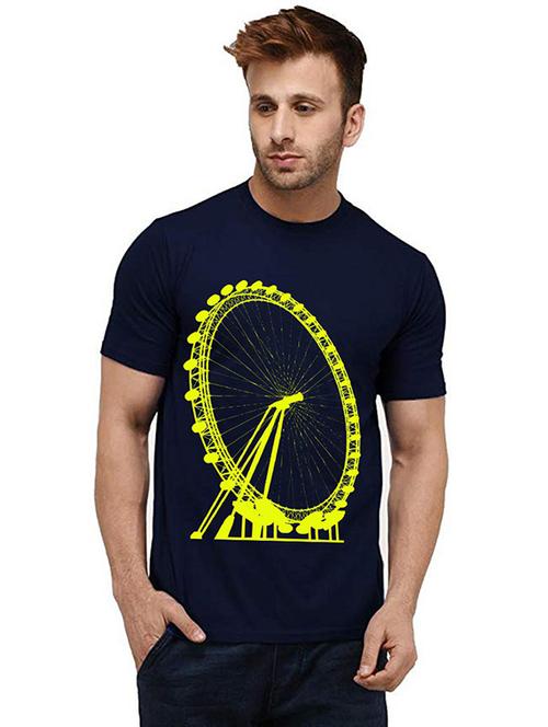 men round neck front print t-shirt - 20985206 - Very Small Image - 1