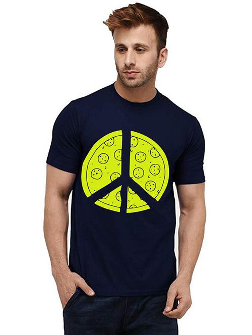 men round neck front print t-shirt - 20985224 - Very Small Image - 1