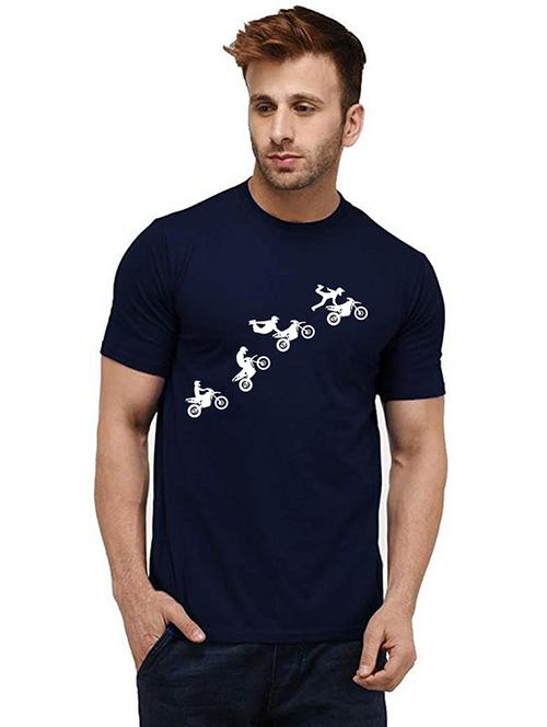 men round neck front print t-shirt - 20985254 - Very Small Image - 1