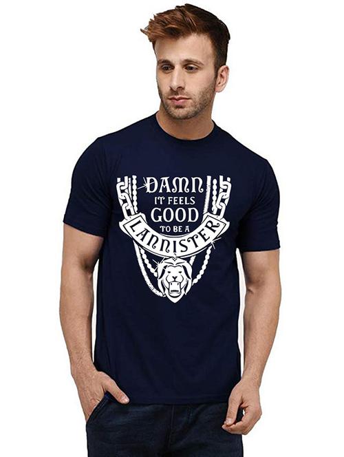 men round neck front print t-shirt - 20985269 - Very Small Image - 1