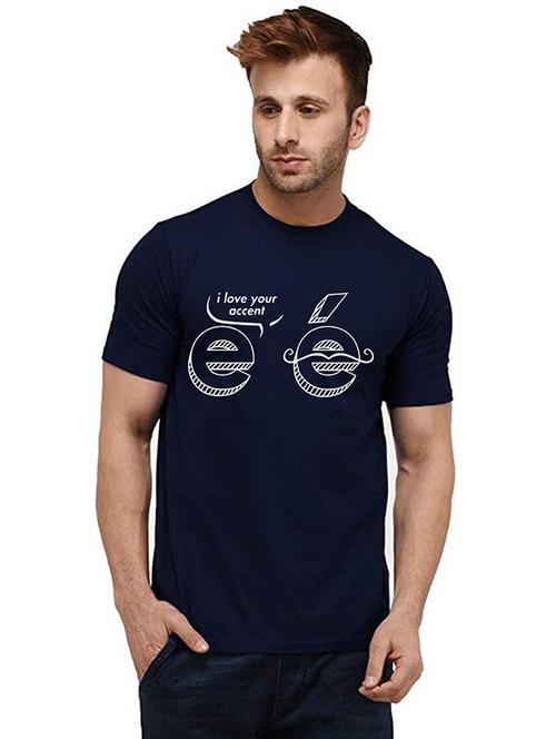 men round neck chest print t-shirt - 20985271 - Very Small Image - 1