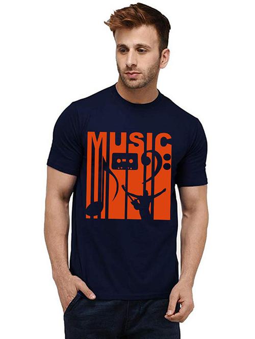men round neck front print t-shirt - 20985305 - Very Small Image - 1