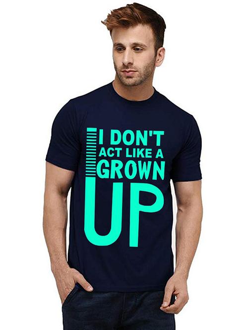 men round neck front printed t-shirt - 20985327 - Very Small Image - 1