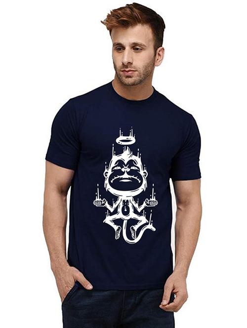 men round neck front print t-shirt - 20985341 - Very Small Image - 1