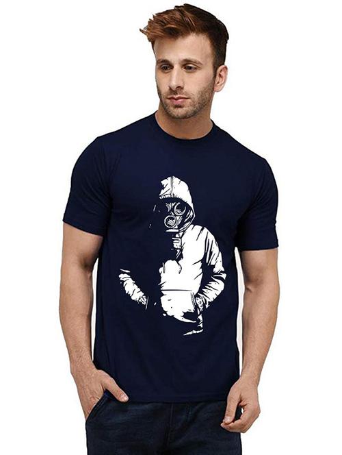 men round neck front print cotton t-shirt - 20985344 - Very Small Image - 1