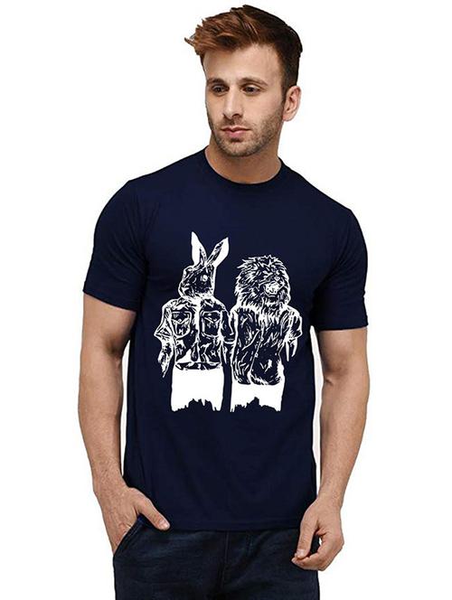 men front print round neck t-shirts - 20985351 - Very Small Image - 1