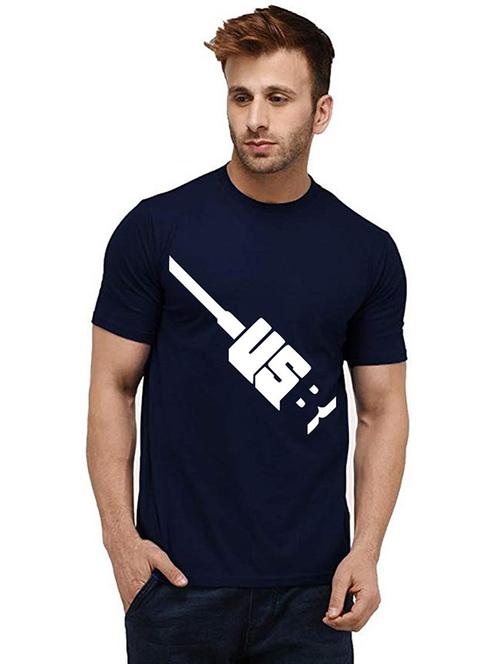 men round neck front print t-shirt - 20985354 - Very Small Image - 1