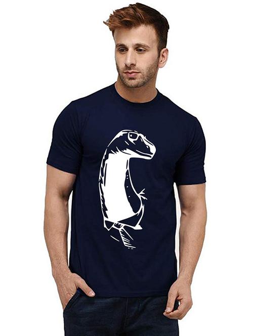 men round neck front print t-shirt - 20985364 - Very Small Image - 1