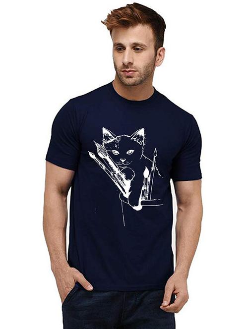 men round neck front print t-shirt - 20985368 - Very Small Image - 1