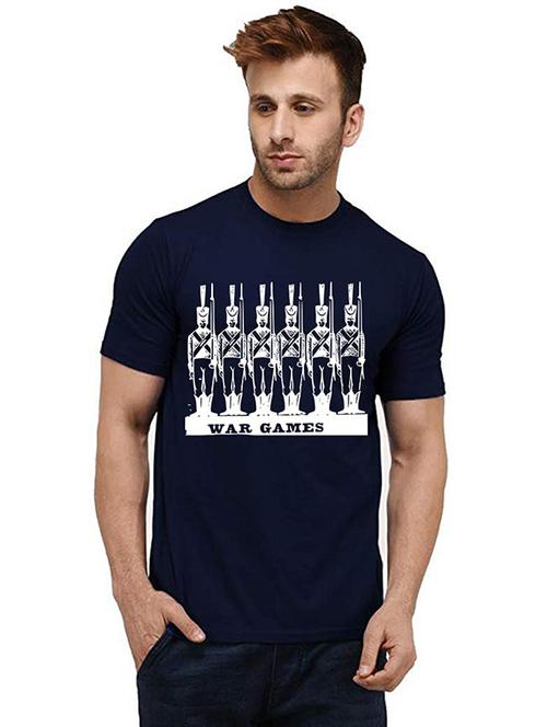 men round neck front print t-shirt - 20985369 - Very Small Image - 1