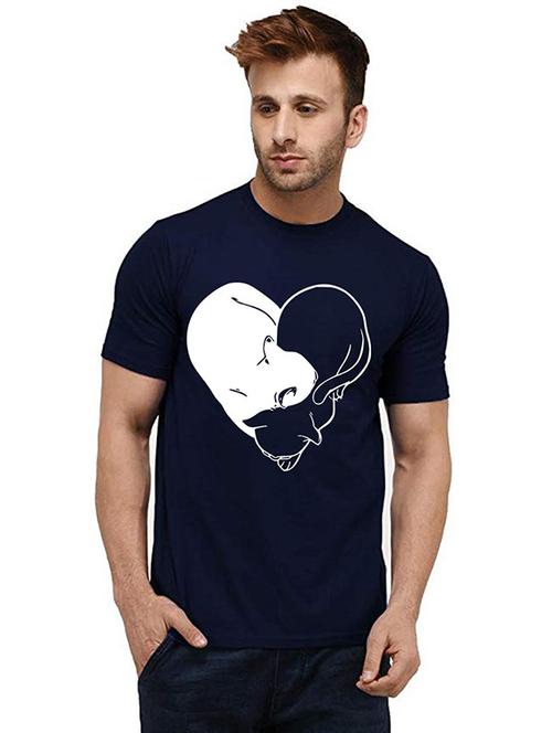 men round neck front print t-shirt - 20985372 - Very Small Image - 1