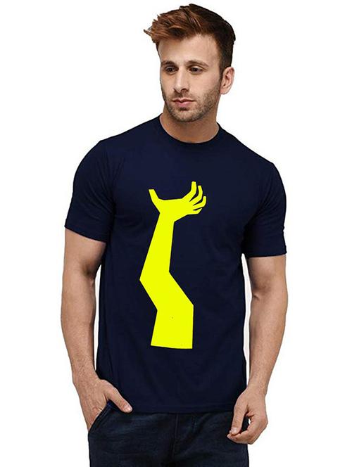 men round neck front print cotton t-shirt - 20985398 - Very Small Image - 1