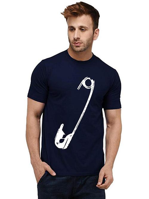 men round neck front print cotton t-shirt - 20985399 - Very Small Image - 1